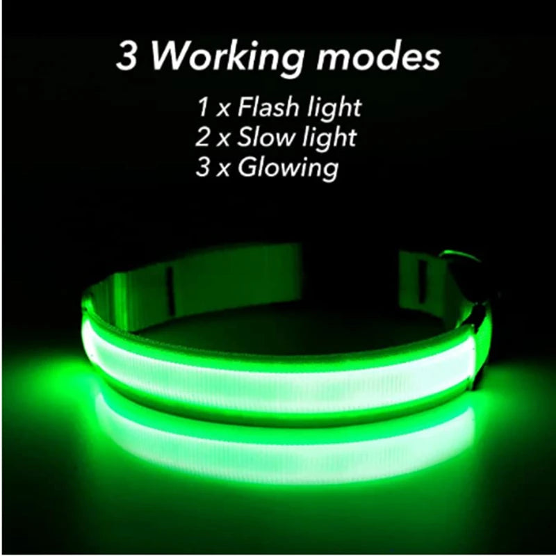 Glowing LED Light Dog Collar