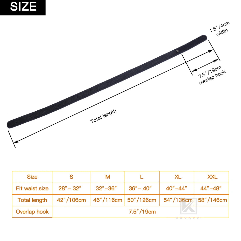 KRYDEX Tactics Buckleless Inner Liner Belt 1.5 Inch Nylon Loop