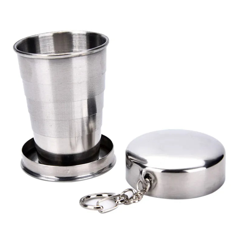 1Piece Stainless Steel Folding Travel Cup