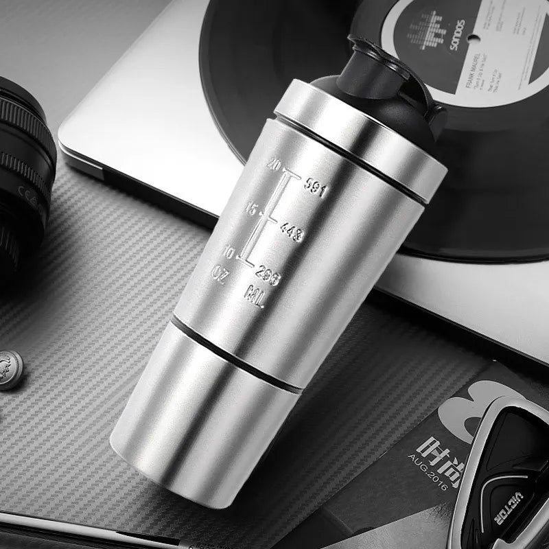 Stainless Steel Sports Shaker Water Bottle